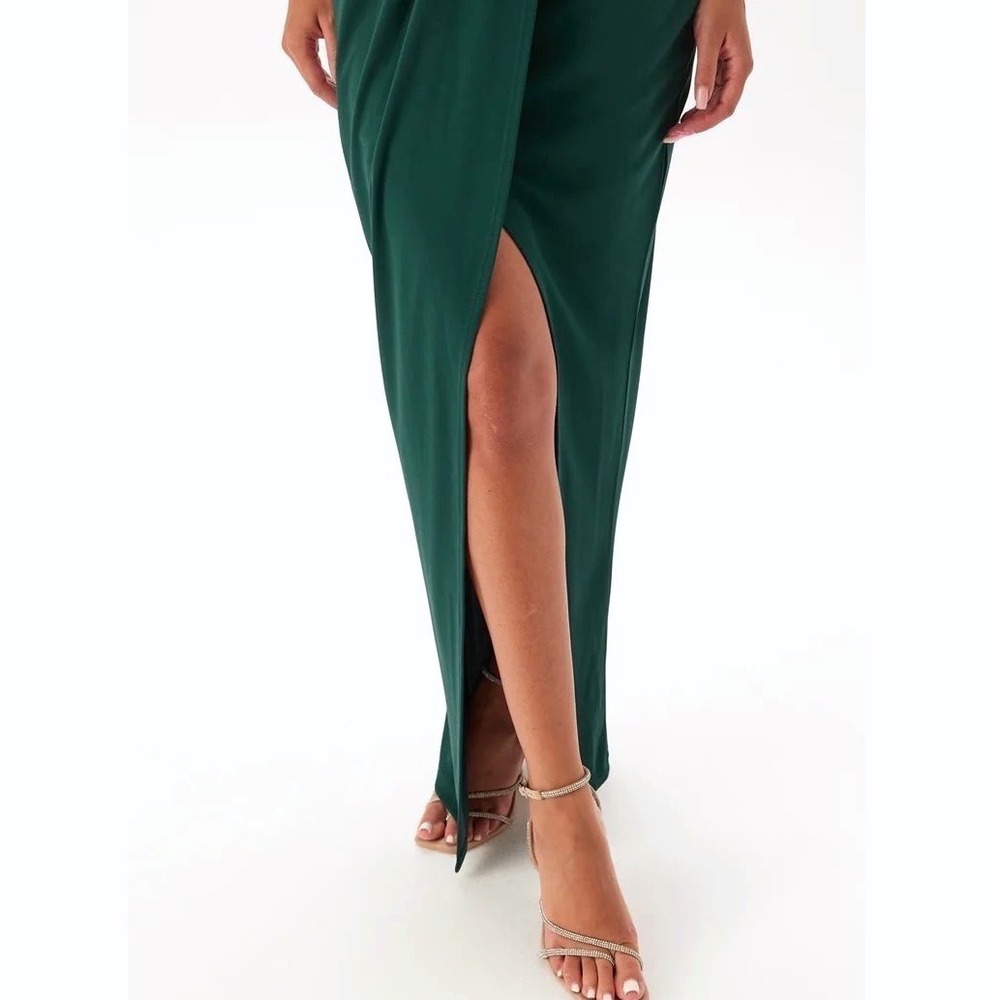 Dark Fairy Forest Green Wrap Maxi Skirt Tulip Slit Goblin Whimsigoth Witchy